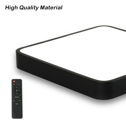 Brilagi - LED Dimmable ceiling light POOL SQUARE LED/48W/230V 3000-6000K 50x50 cm black + remote control