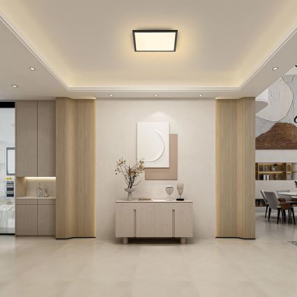 Brilagi - LED Dimmable ceiling light SLIMFRAME LED/25W/230V 30x30 cm 3000-6000K black + remote control