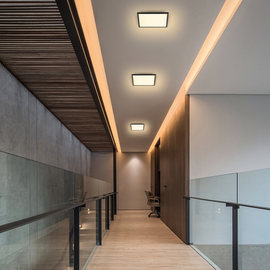 Brilagi - LED Dimmable ceiling light SLIMFRAME LED/25W/230V 30x30 cm 3000-6000K black + remote control