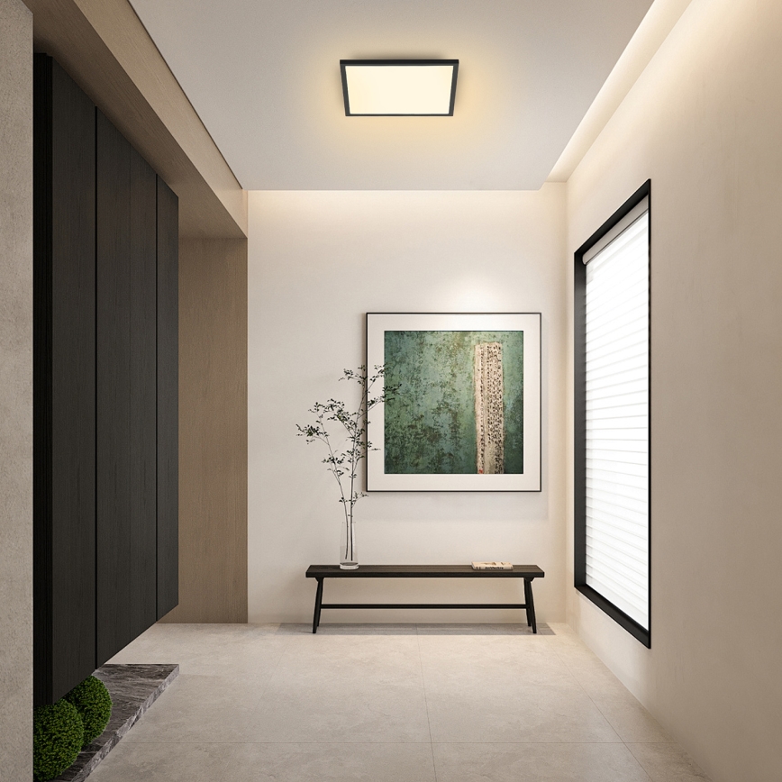 Brilagi - LED Dimmable ceiling light SLIMFRAME LED/25W/230V 30x30 cm 3000-6000K black + remote control