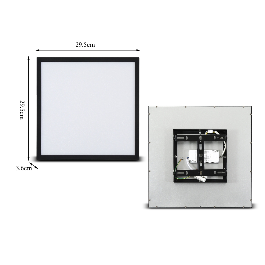 Brilagi - LED Dimmable ceiling light SLIMFRAME LED/25W/230V 30x30 cm 3000-6000K black + remote control
