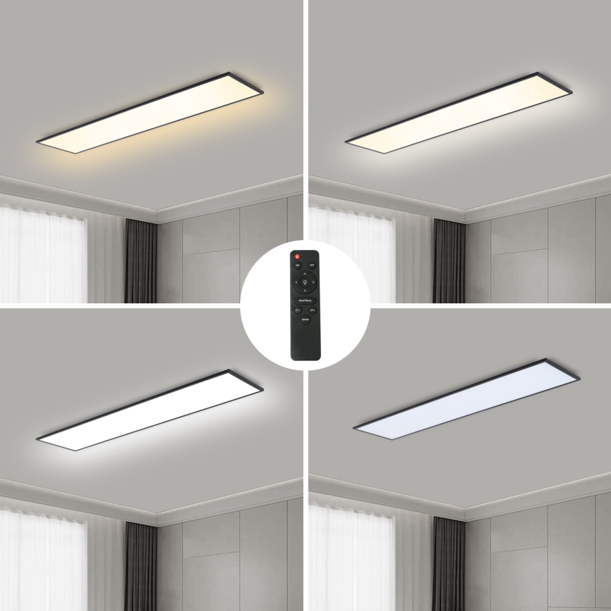 Brilagi - LED Dimmable ceiling light SLIMFRAME LED/58W/230V 120x30 cm 3000-6000K black + remote control