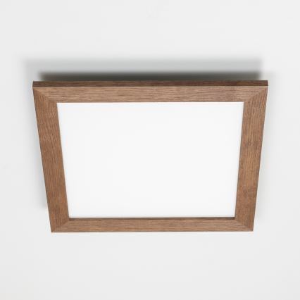 Brilagi - LED Dimmable Ceiling Light SLIMFRAME WOOD LED/36W/230V 49,5x49,5 cm 3000-6000K dark brown + remote control