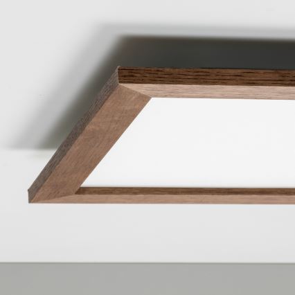 Brilagi - LED Dimmable Ceiling Light SLIMFRAME WOOD LED/36W/230V 49,5x49,5 cm 3000-6000K dark brown + remote control
