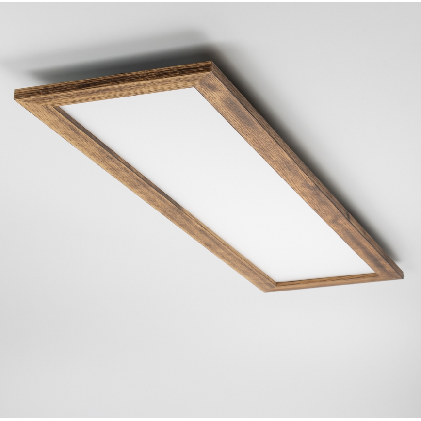 Brilagi - LED Dimmable ceiling light SLIMFRAME WOOD LED/58W/230V 124x34 cm 3000-6000K brown + remote control