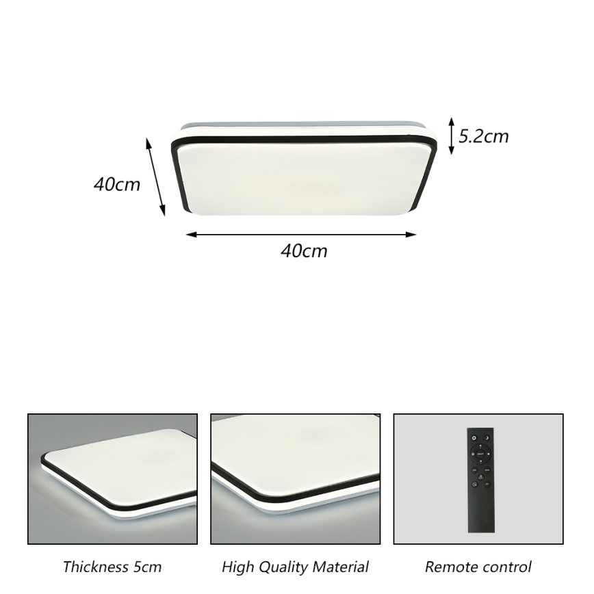 Brilagi - LED Dimmable ceiling light SMART LED/28W/230V 3000-6000K 40x40 cm Wi-Fi Tuya + remote control