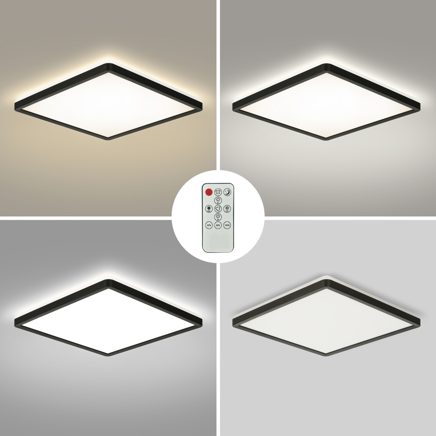 Brilagi - LED Dimmable ceiling light ULTRA SLIM LED/18W/230V 2700-6500K 30x30 cm black + remote control