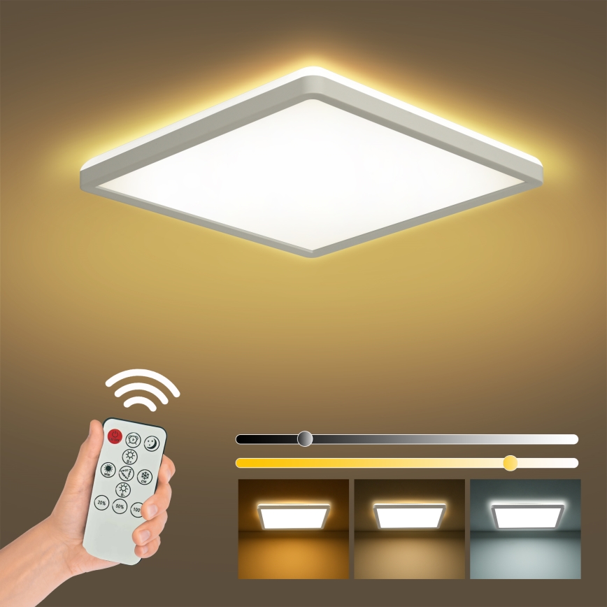 Brilagi - LED Dimmable ceiling light ULTRA SLIM LED/18W/230V 2700-6500K 30x30 cm white + remote control