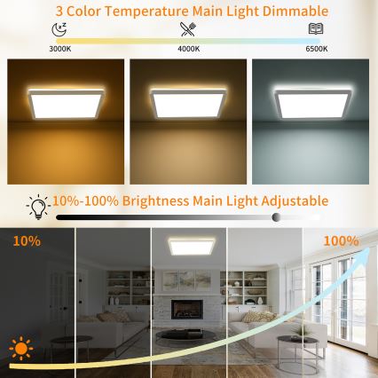 Brilagi - LED Dimmable ceiling light ULTRA SLIM LED/18W/230V 2700-6500K 30x30 cm white + remote control