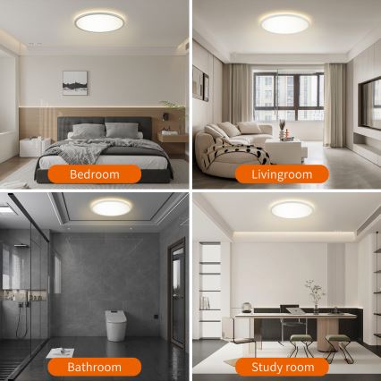 Brilagi - LED Dimmable ceiling light ULTRA SLIM LED/18W/230V 2700-6500K d. 30 cm white + remote control