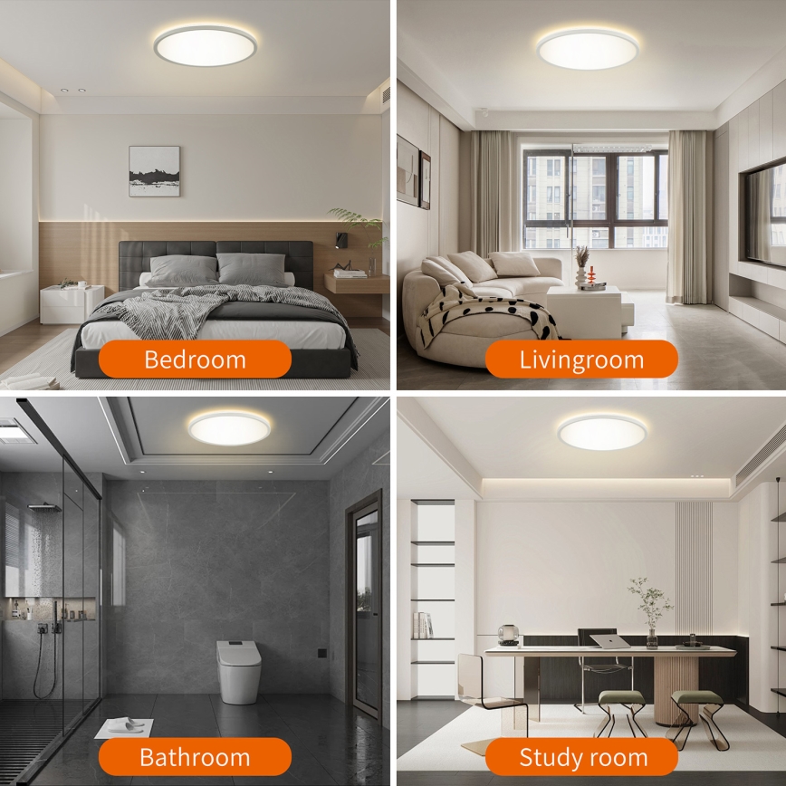 Brilagi - LED Dimmable ceiling light ULTRA SLIM LED/18W/230V 2700-6500K d. 30 cm white + remote control