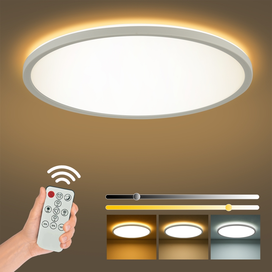 Brilagi - LED Dimmable ceiling light ULTRA SLIM LED/18W/230V 2700-6500K d. 30 cm white + remote control
