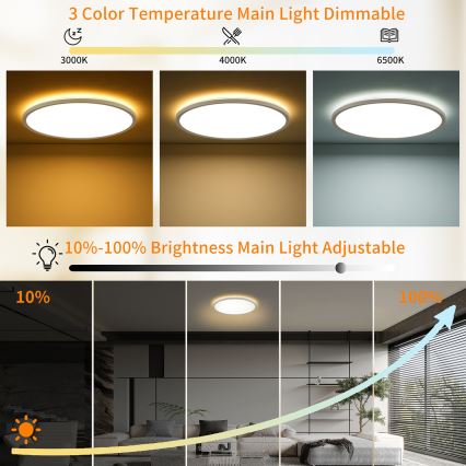 Brilagi - LED Dimmable ceiling light ULTRA SLIM LED/24W/230V 2700-6500K d. 42 cm white + remote control