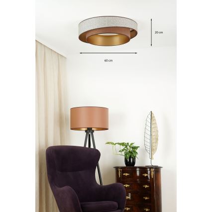 Brilagi - LED Dimmable ceiling light VEGAS SHINE LED/24W/230V d. 60 cm 3000/4000/6500K brown + remote control