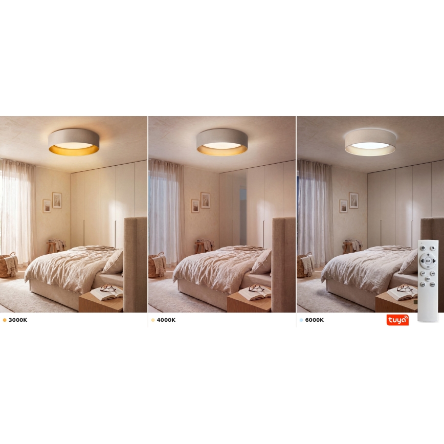 BRILAGI - Dimmable LED Ceiling Light VELVET SMARTIX STARS LED/36W/230V 3000–6000K Ø 55 cm cream/gold Wi‑Fi Tuya Beacon + remote control