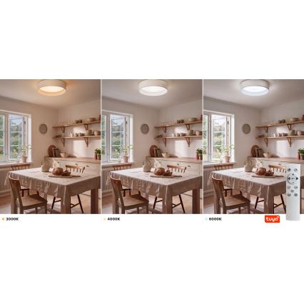 Brilagi - VELVET SMARTIX Dimmable LED Ceiling Light LED/24W/230V 3000–6000K Ø45 cm White Wi‑Fi Tuya Beacon + Remote Control