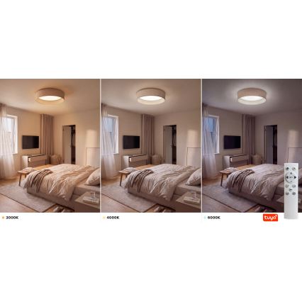 BRILAGI - VELVET SMARTIX Dimmable LED Ceiling Light LED/36W/230V 3000-6000K dia. 55 cm beige Wi-Fi Tuya Beacon + remote control
