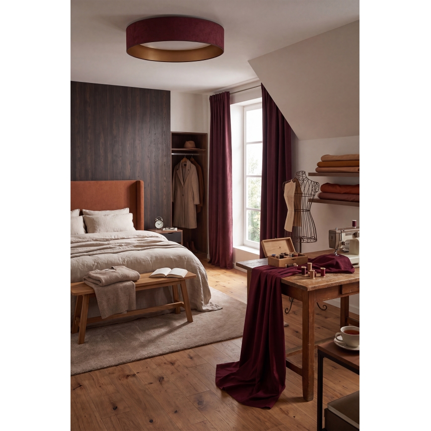 Brilagi - VELVET SMARTIX Dimmable LED Ceiling Light LED/36W/230V 3000-6000K dia. 55 cm Burgundy/Gold Wi-Fi Tuya Beacon + Remote Control