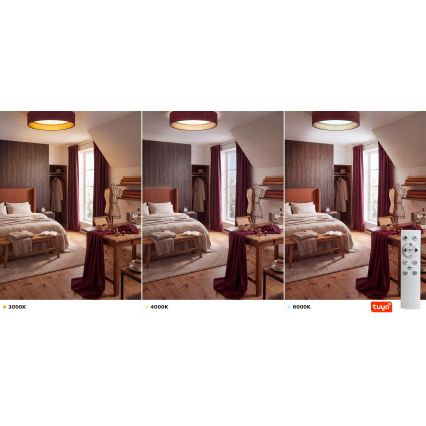 Brilagi - VELVET SMARTIX Dimmable LED Ceiling Light LED/36W/230V 3000-6000K dia. 55 cm Burgundy/Gold Wi-Fi Tuya Beacon + Remote Control
