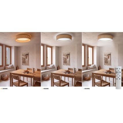 BRILAGI - Dimmable LED Ceiling Light VELVET SMART VARI LED/36W/230V 3000-6500K Ø 55 cm Beige + Remote Control
