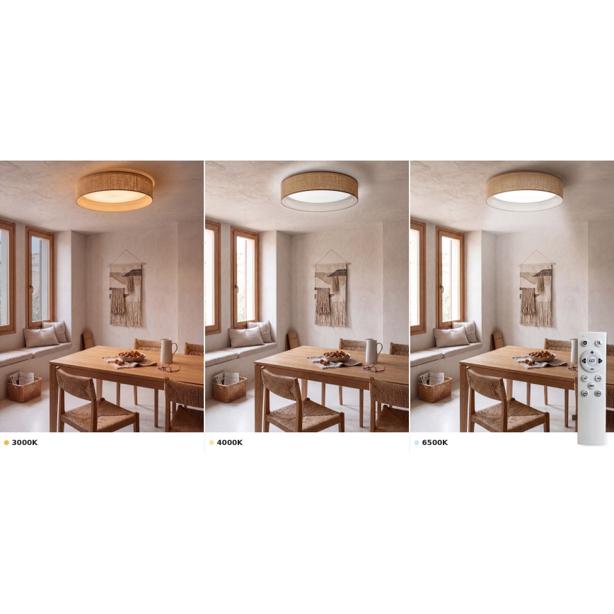 BRILAGI - Dimmable LED Ceiling Light VELVET SMART VARI LED/36W/230V 3000-6500K Ø 55 cm Beige + Remote Control