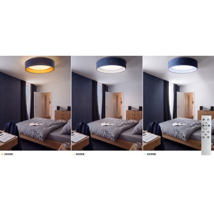 BRILAGI - VELVET SMART VARI Dimmable LED Ceiling Light LED/36W/230V 3000-6500K dia. 55 cm Blue + Remote Control