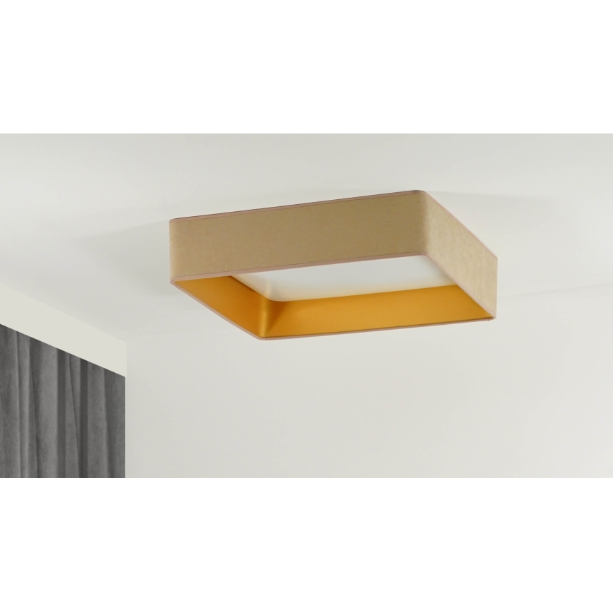 Brilagi - LED Dimmable ceiling light VELVET SQUARE LED/24W/230V 3000/4000/6500K + remote control beige