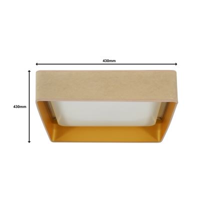 Brilagi - LED Dimmable ceiling light VELVET SQUARE LED/24W/230V 3000/4000/6500K + remote control beige
