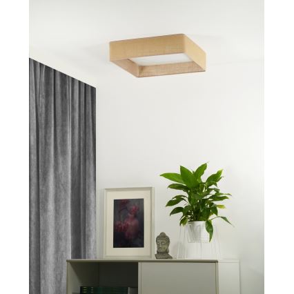 Brilagi - LED Dimmable ceiling light VELVET SQUARE LED/24W/230V 3000/4000/6500K + remote control brown