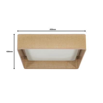Brilagi - LED Dimmable ceiling light VELVET SQUARE LED/24W/230V 3000/4000/6500K + remote control brown
