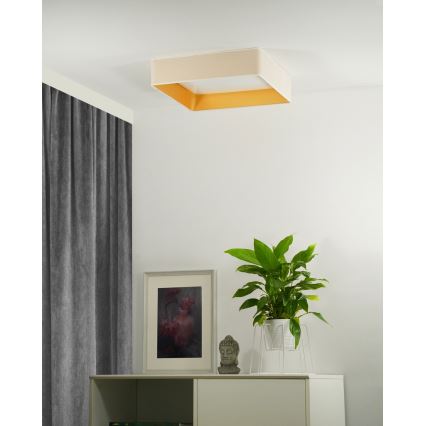 Brilagi - LED Dimmable ceiling light VELVET SQUARE LED/24W/230V 3000/4000/6500K + remote control creamy