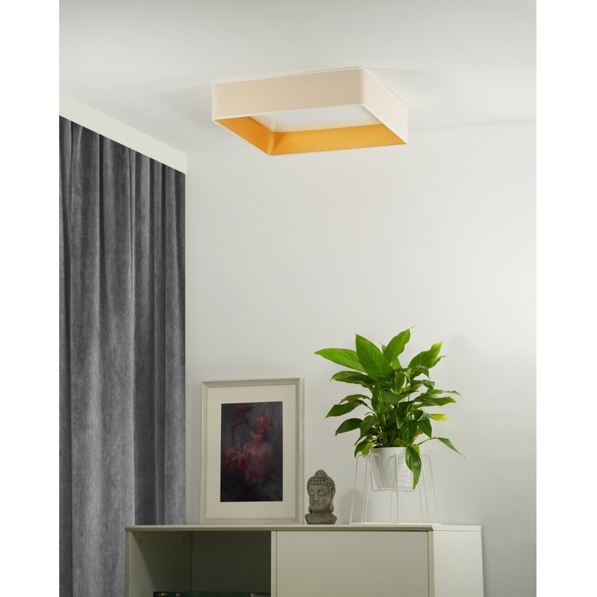 Brilagi - LED Dimmable ceiling light VELVET SQUARE LED/24W/230V 3000/4000/6500K + remote control creamy