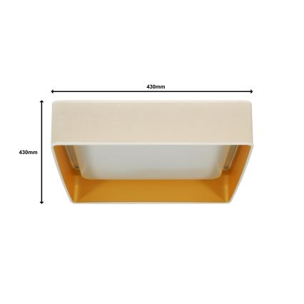 Brilagi - LED Dimmable ceiling light VELVET SQUARE LED/24W/230V 3000/4000/6500K + remote control creamy