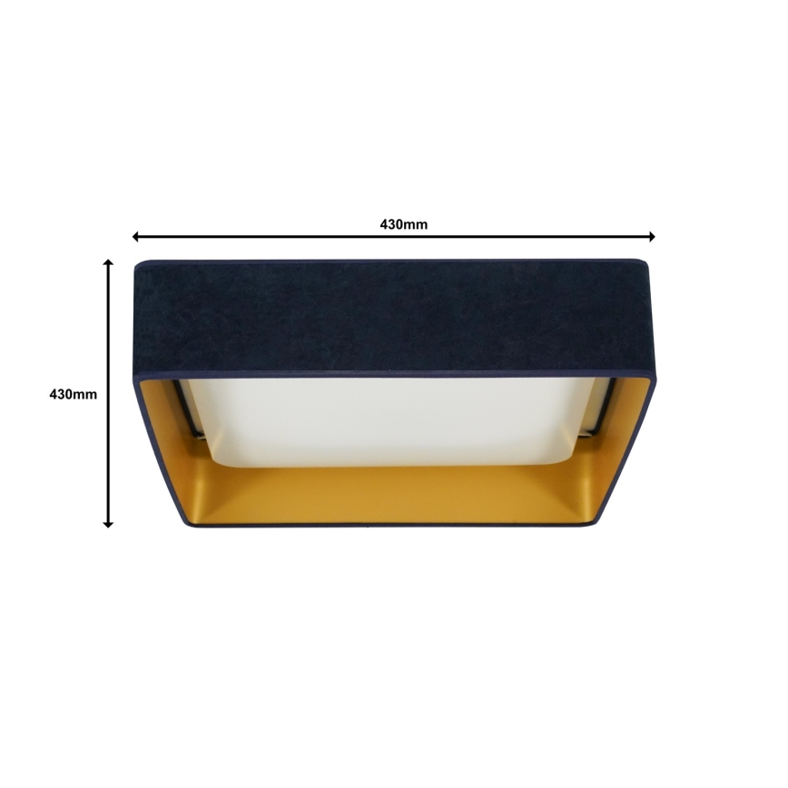 Brilagi - LED Dimmable ceiling light VELVET SQUARE LED/24W/230V 3000/4000/6500K + remote control dark blue