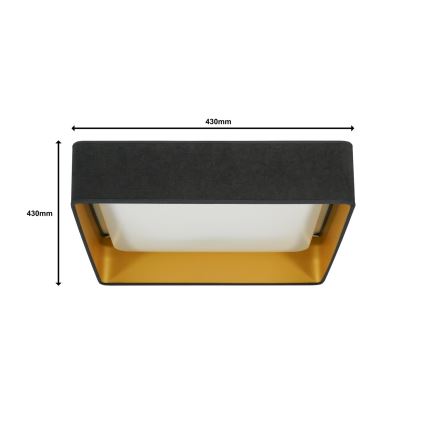Brilagi - LED Dimmable ceiling light VELVET SQUARE LED/24W/230V 3000/4000/6500K + remote control grey