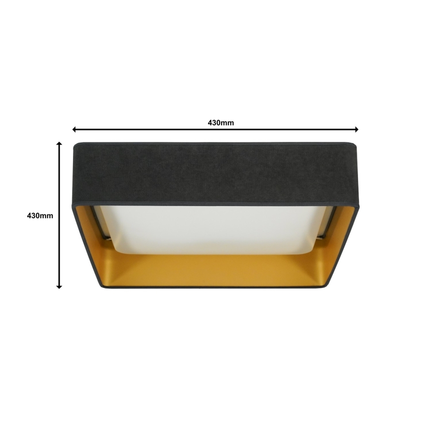 Brilagi - LED Dimmable ceiling light VELVET SQUARE LED/24W/230V 3000/4000/6500K + remote control grey