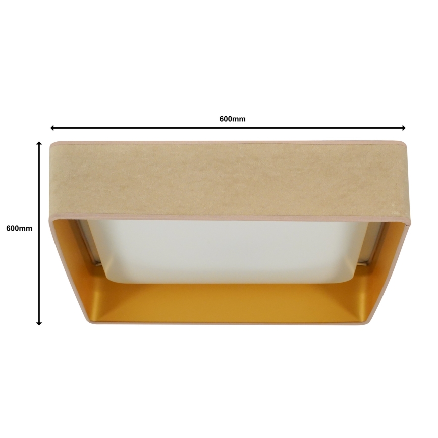 Brilagi - LED Dimmable ceiling light VELVET SQUARE SMART LED/36W/230V 2700-6500K Wi-Fi Tuya + remote control beige