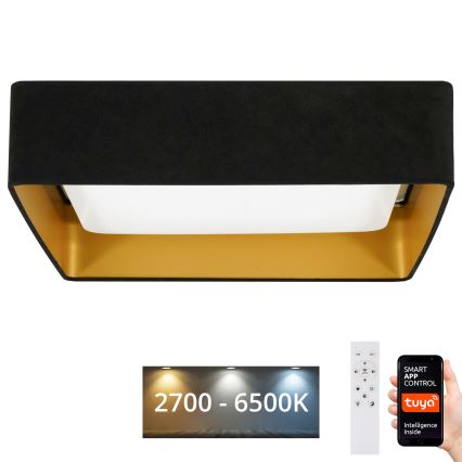 Brilagi - LED Dimmable ceiling light VELVET SQUARE SMART LED/36W/230V 2700-6500K Wi-Fi Tuya + remote control black