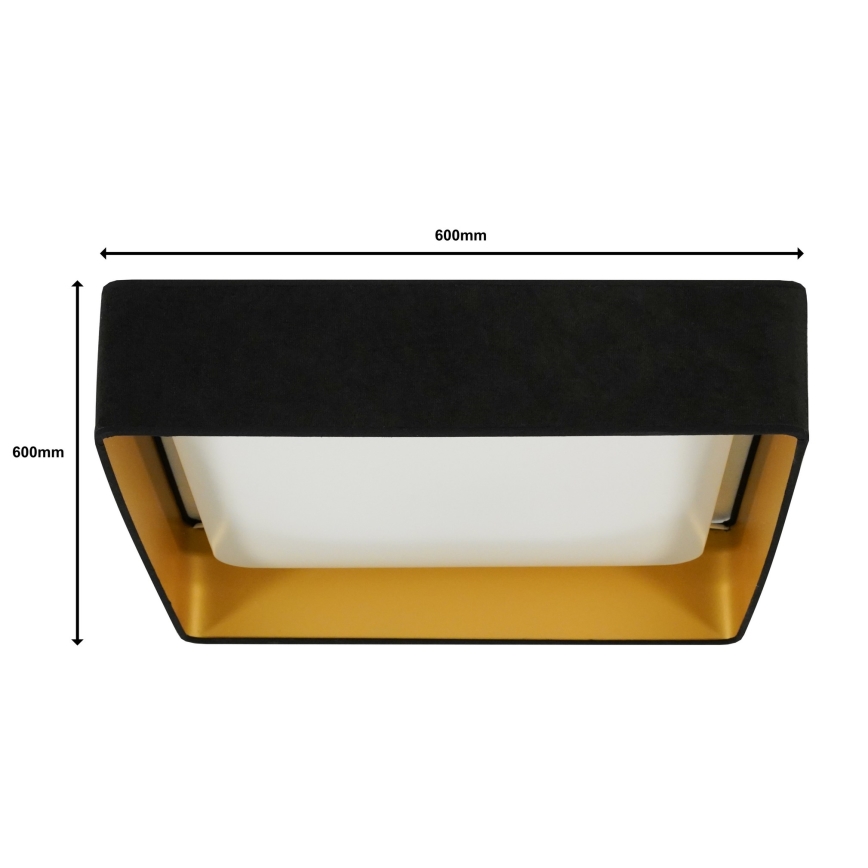 Brilagi - LED Dimmable ceiling light VELVET SQUARE SMART LED/36W/230V 2700-6500K Wi-Fi Tuya + remote control black
