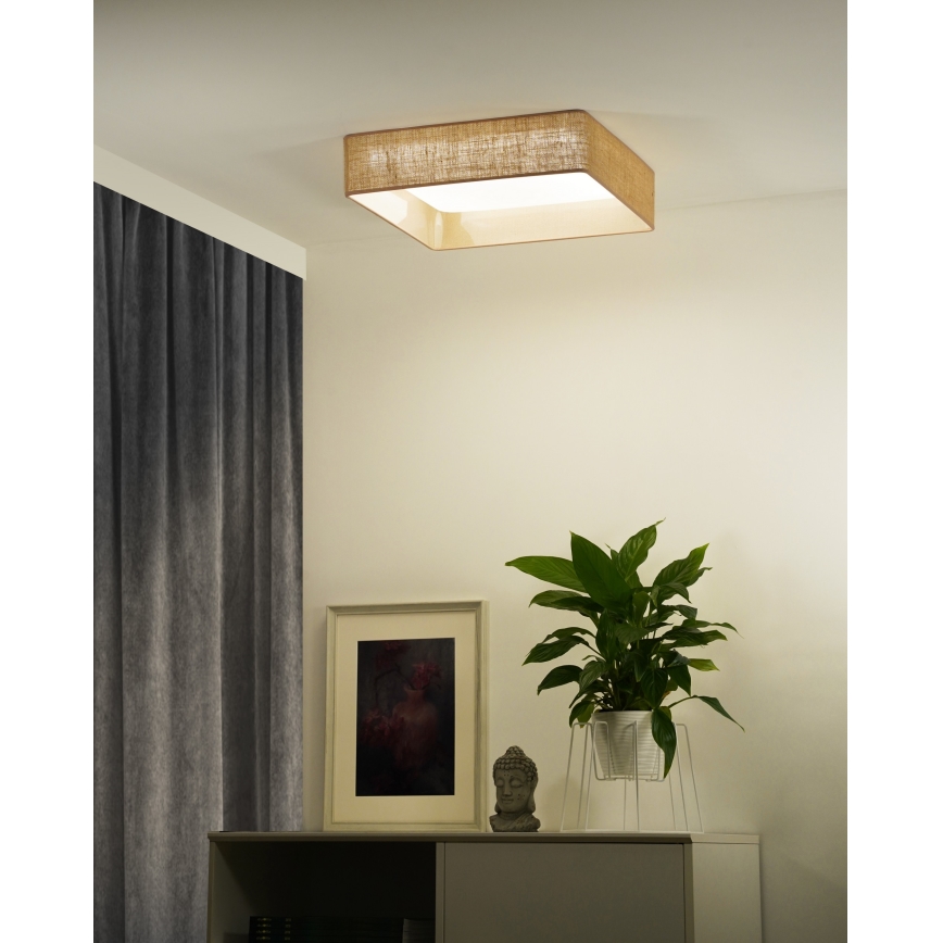Brilagi - LED Dimmable ceiling light VELVET SQUARE SMART LED/36W/230V 2700-6500K Wi-Fi Tuya + remote control brown