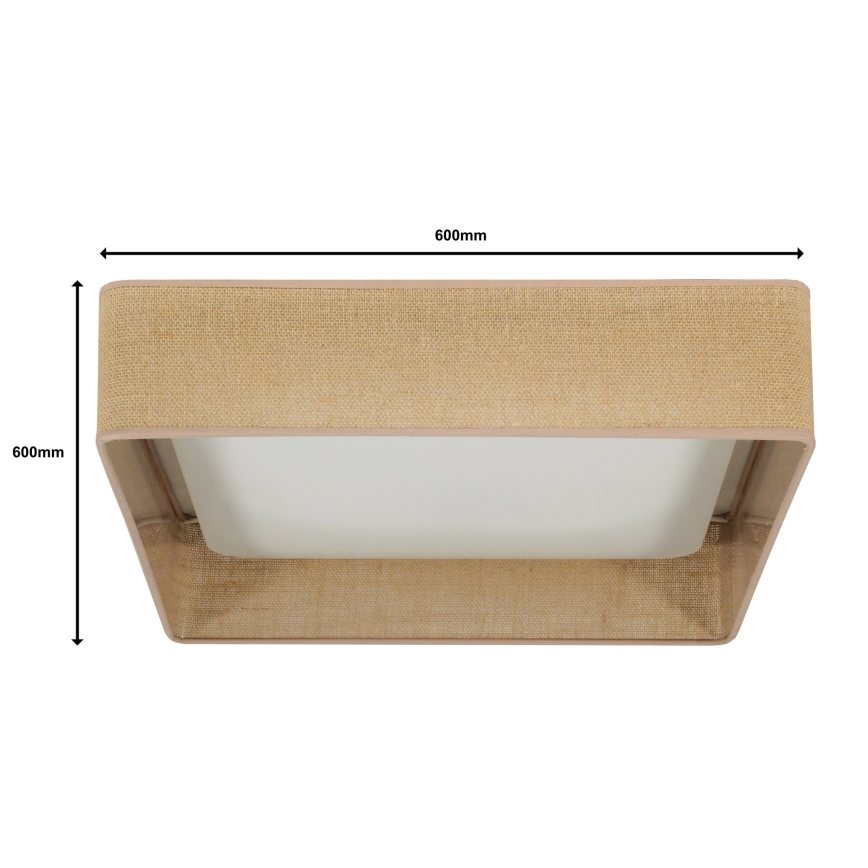 Brilagi - LED Dimmable ceiling light VELVET SQUARE SMART LED/36W/230V 2700-6500K Wi-Fi Tuya + remote control brown