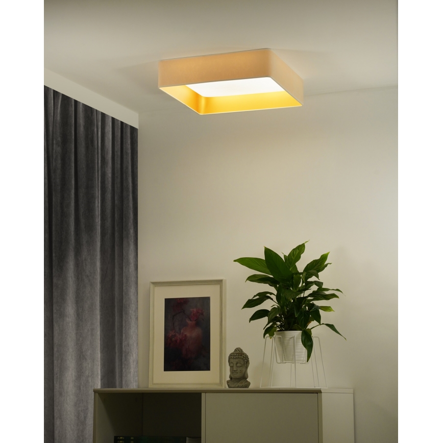 Brilagi - LED Dimmable ceiling light VELVET SQUARE SMART LED/36W/230V 2700-6500K Wi-Fi Tuya + remote control creamy
