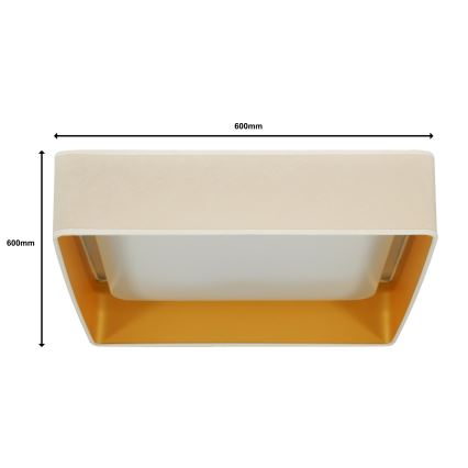 Brilagi - LED Dimmable ceiling light VELVET SQUARE SMART LED/36W/230V 2700-6500K Wi-Fi Tuya + remote control creamy