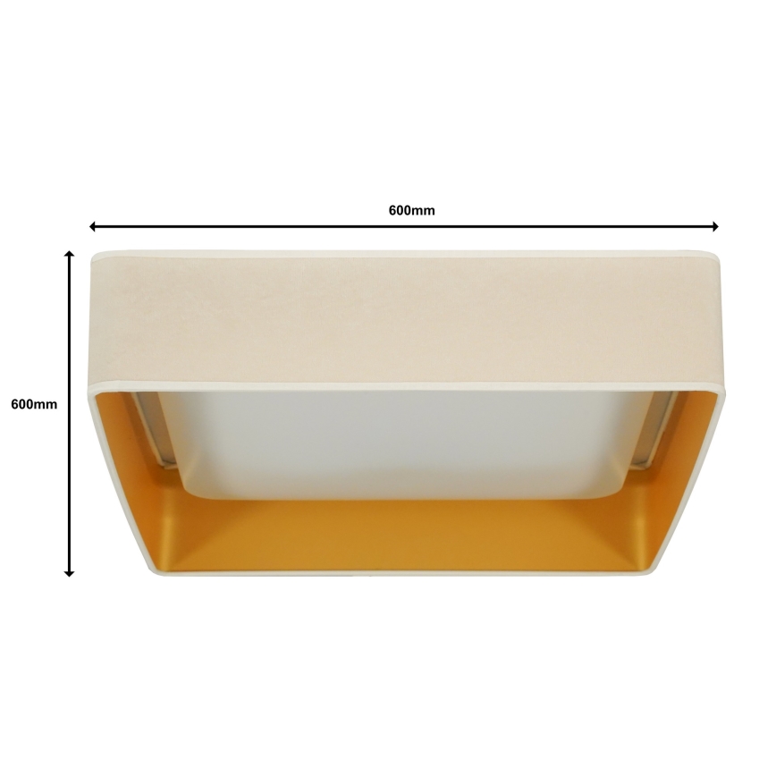 Brilagi - LED Dimmable ceiling light VELVET SQUARE SMART LED/36W/230V 2700-6500K Wi-Fi Tuya + remote control creamy