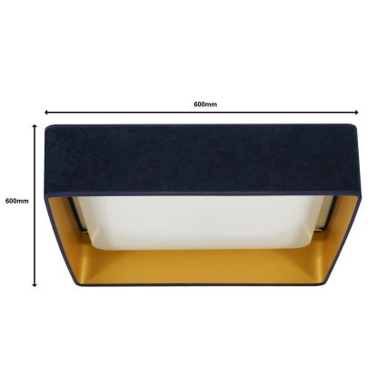 Brilagi - LED Dimmable ceiling light VELVET SQUARE SMART LED/36W/230V 2700-6500K Wi-Fi Tuya + remote control dark blue