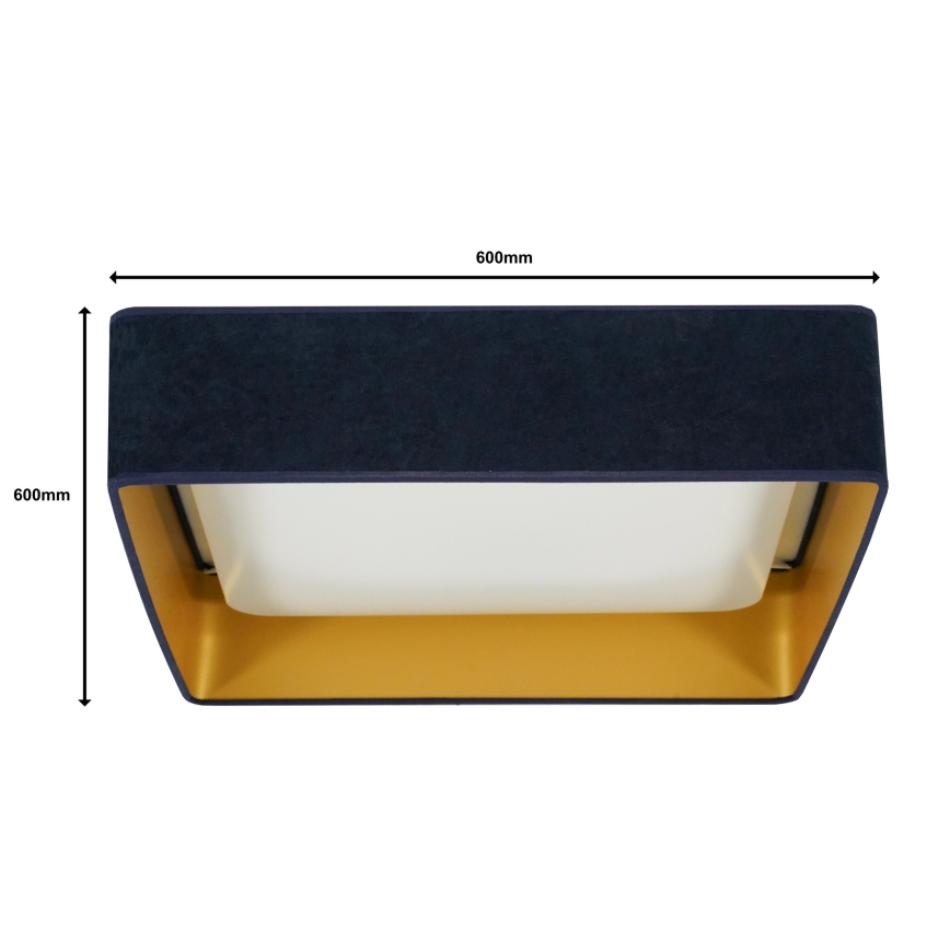 Brilagi - LED Dimmable ceiling light VELVET SQUARE SMART LED/36W/230V 2700-6500K Wi-Fi Tuya + remote control dark blue