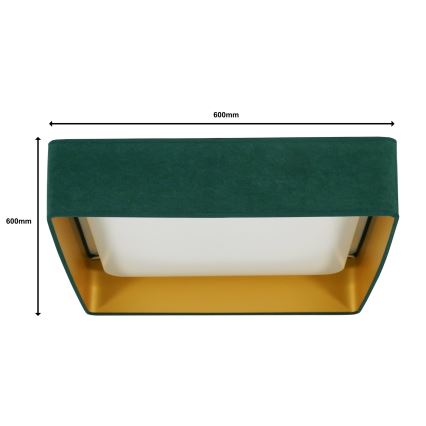Brilagi - LED Dimmable ceiling light VELVET SQUARE SMART LED/36W/230V 2700-6500K Wi-Fi Tuya + remote control green