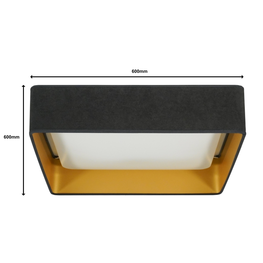 Brilagi - LED Dimmable ceiling light VELVET SQUARE SMART LED/36W/230V 2700-6500K Wi-Fi Tuya + remote control grey