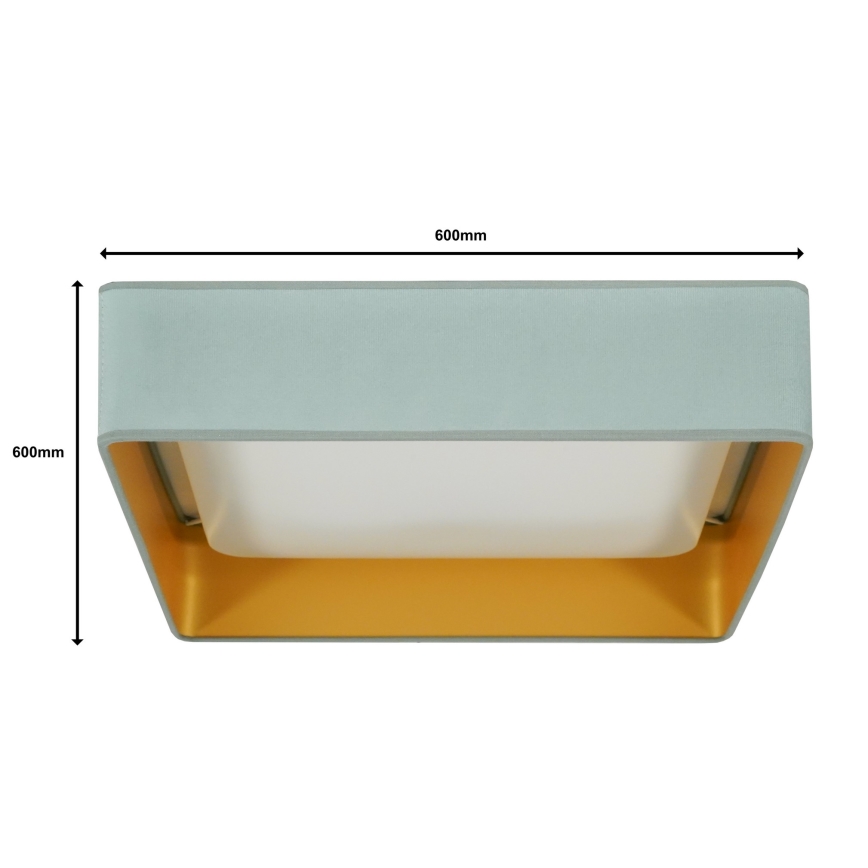 Brilagi - LED Dimmable ceiling light VELVET SQUARE SMART LED/36W/230V 2700-6500K Wi-Fi Tuya + remote control mint