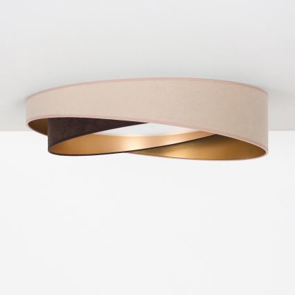 BRILAGI - Dimmable LED ceiling light VELVET TWIST LED/36W/230V 3000-6000K Ø 65 cm Wi-Fi Tuya Beacon beige/brown/gold + remote control